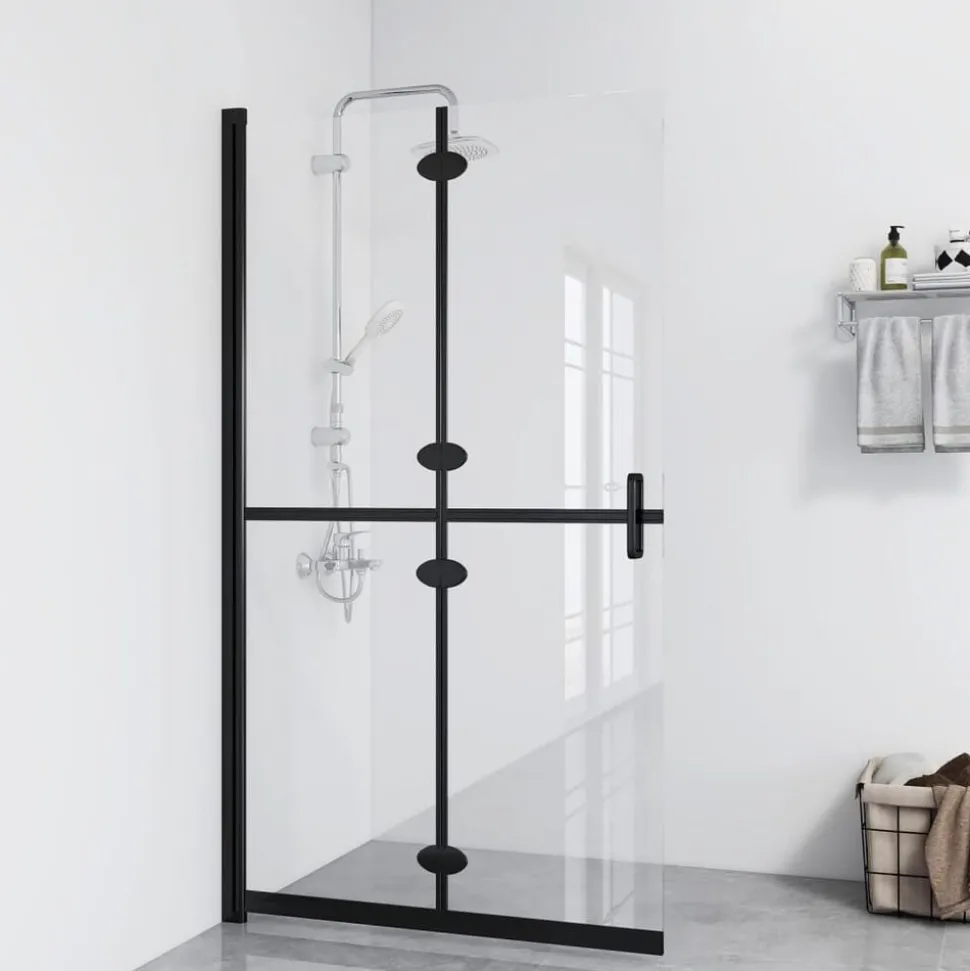 vidaXL Inloopdouchewand inklapbaar 70x190 cm ESG-glas transparant