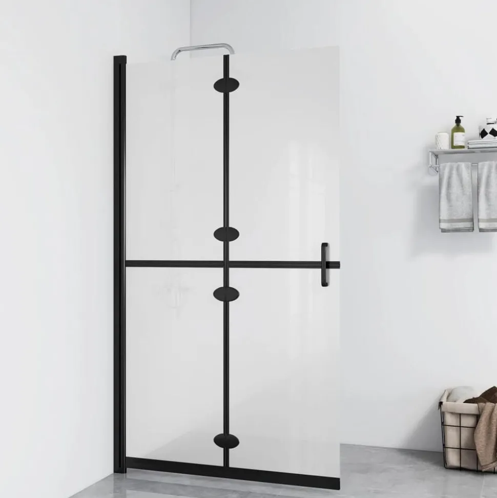 vidaXL Inloopdouchewand inklapbaar 70x190 cm ESG-glas mat