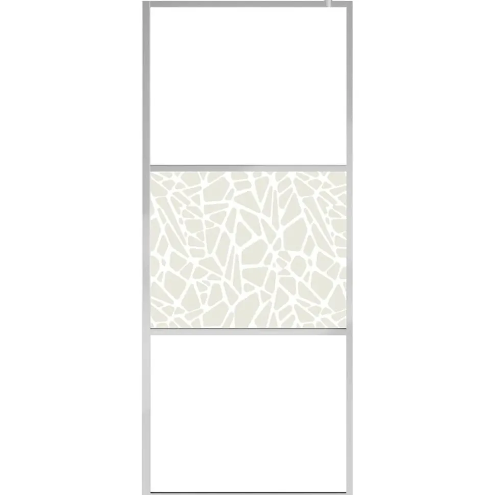 vidaXL Inloopdouchewand met stenenmotief 80x195 cm ESG-glas