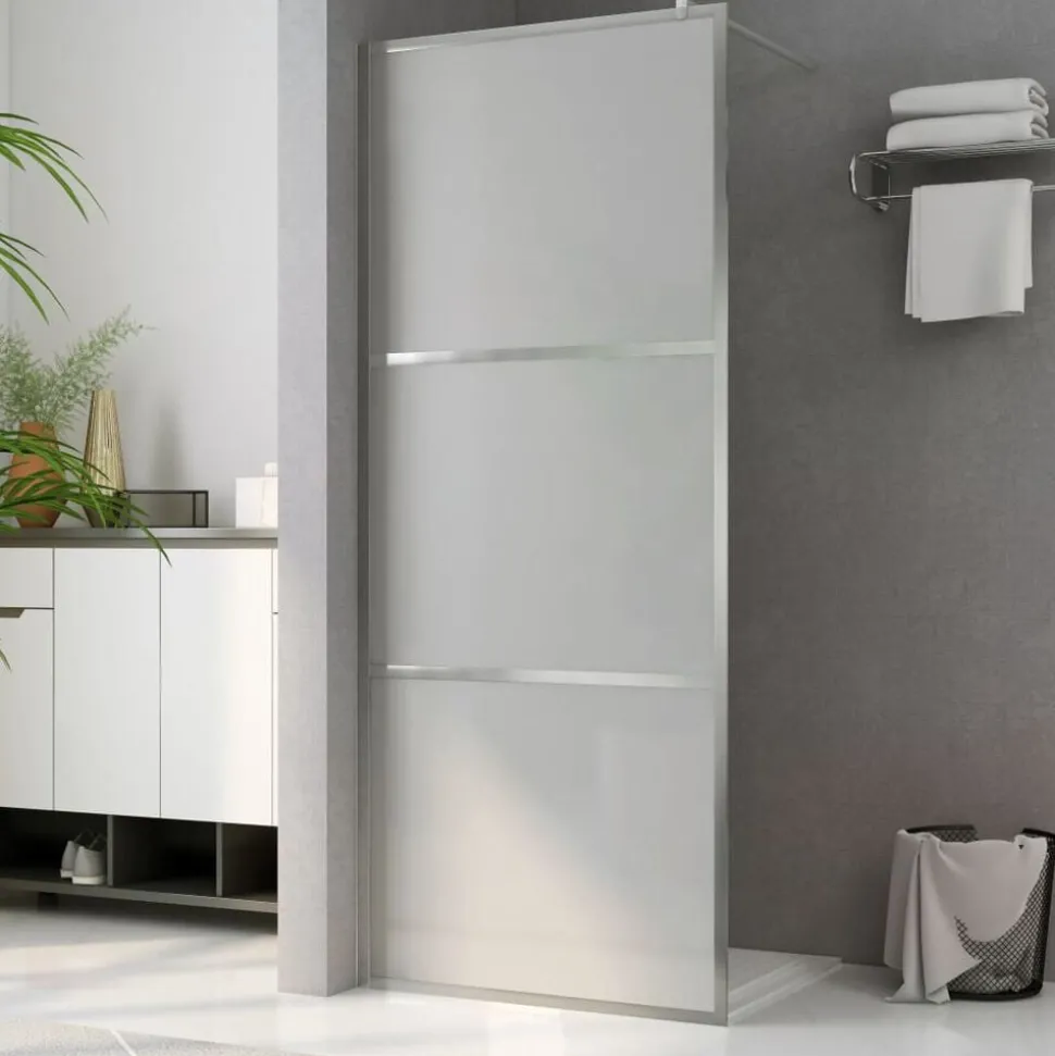 vidaXL Inloopdouchewand mat 80x195 cm ESG-glas