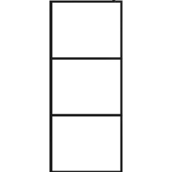 vidaXL Inloopdouchewand transparant 80x195 cm ESG-glas zwart