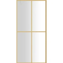 vidaXL Inloopdouchewand transparant 80x195 cm ESG-glas goudkleurig