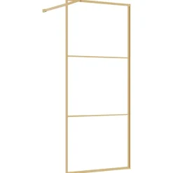 vidaXL Inloopdouchewand transparant 80x195 cm ESG-glas goudkleurig