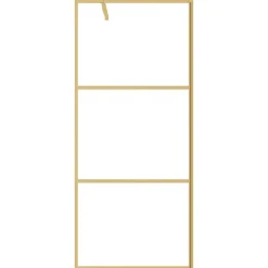 vidaXL Inloopdouchewand transparant 80x195 cm ESG-glas goudkleurig