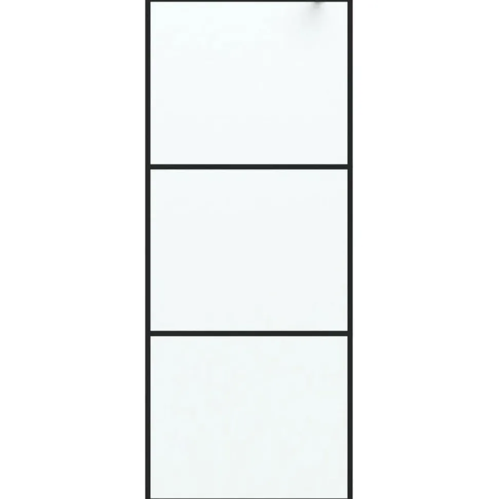 vidaXL Inloopdouchewand 80x195 cm mat ESG-glas zwart