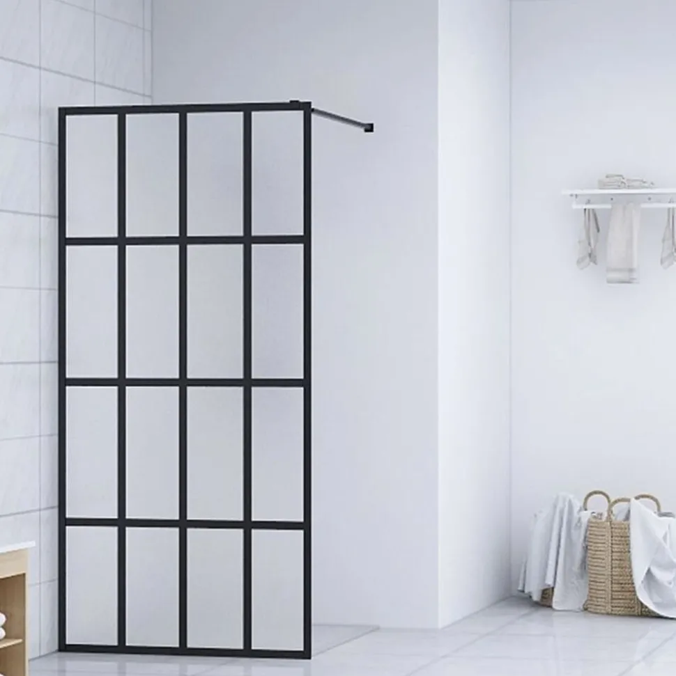 vidaXL Inloopdouchewand 80x195 cm mat gehard glas