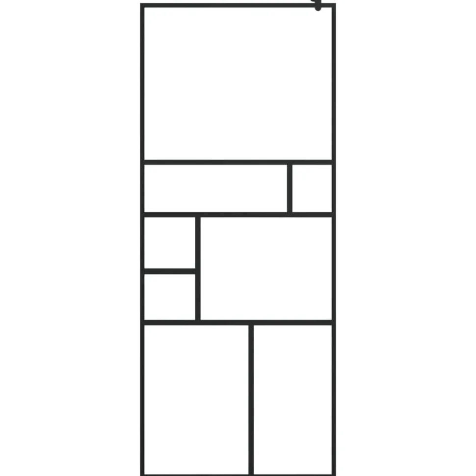 vidaXL Inloopdouchewand 80x195 cm ESG-glas transparant en zwart