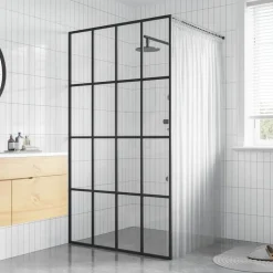 vidaXL Inloopdouchewand 80x195 cm transparant gehard glas