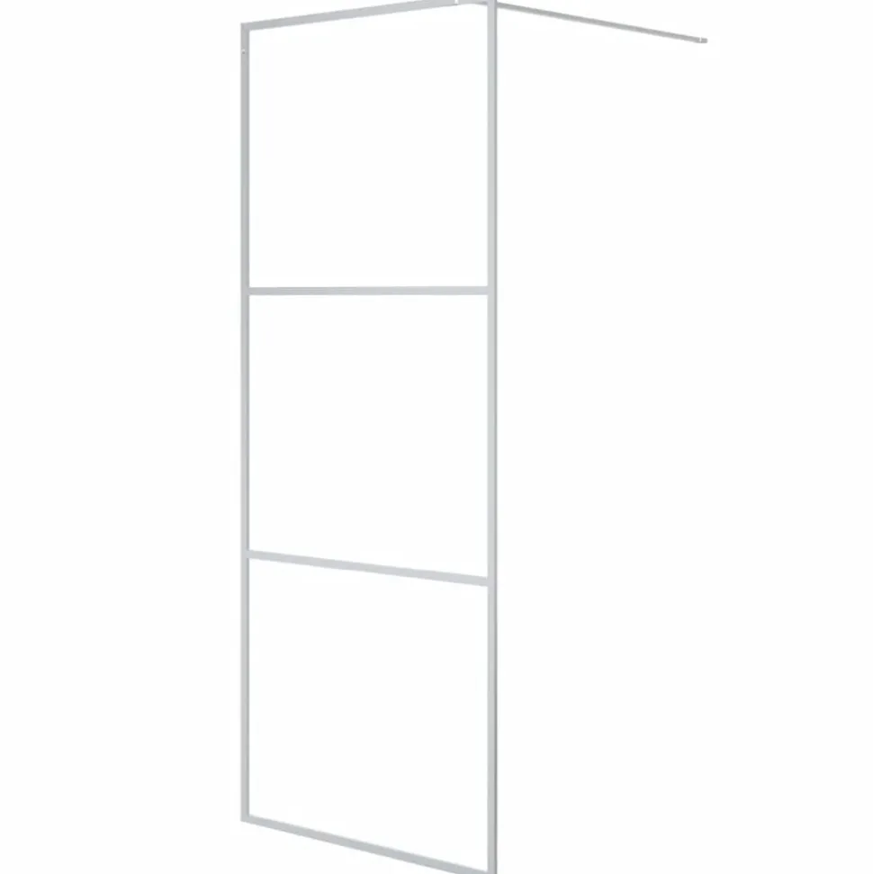 vidaXL Inloopdouchewand 80x195 cm transparant ESG-glas zilverkleurig