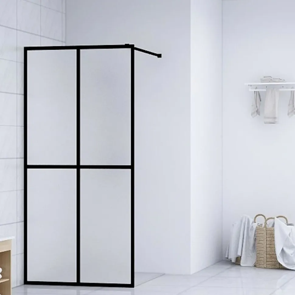 vidaXL Inloopdouchewand 80x195 cm mat gehard glas