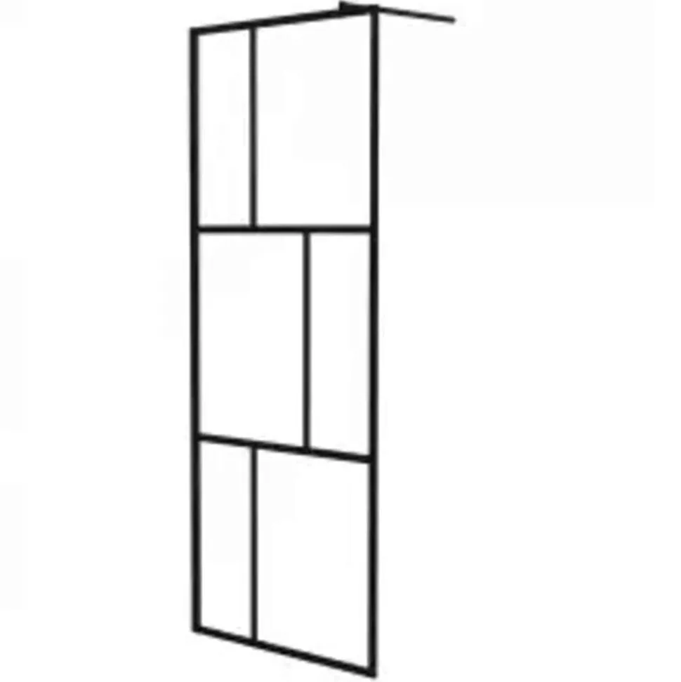 vidaXL Inloopdouchewand 80x195 cm gehard glas zwart