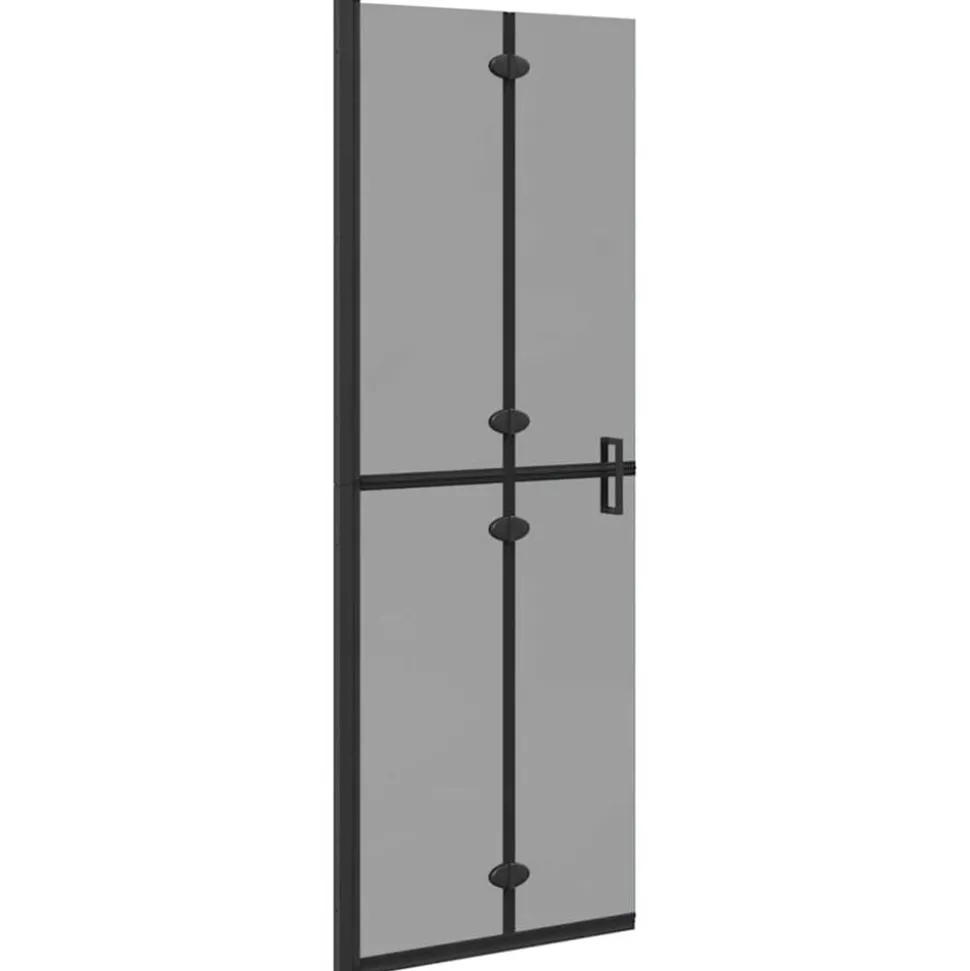 vidaXL Inloopdouchewand Zwart 70 x 6,5 x 190 cm