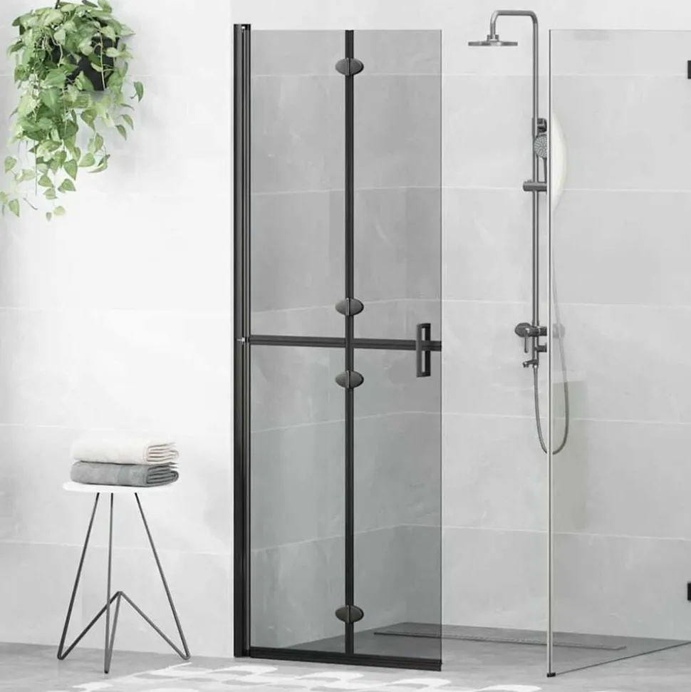 vidaXL Inloopdouchewand Zwart 70 x 6,5 x 190 cm