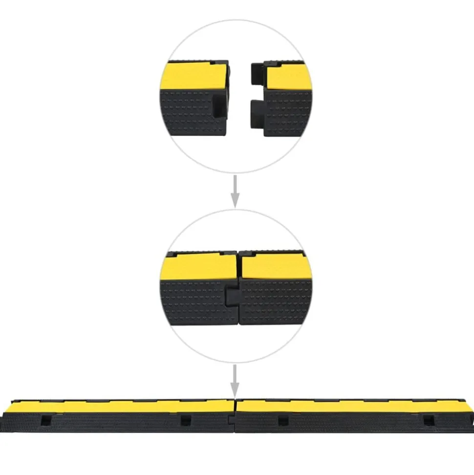 vidaXL Kabelbeschermer drempel 1 tunnel 100 cm rubber