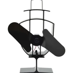 vidaXL Kachelventilator met 2 vinnen zwart
