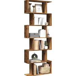 vidaXL Kamerscherm / boekenkast 6-laags 70x24x193 cm hout oud hout