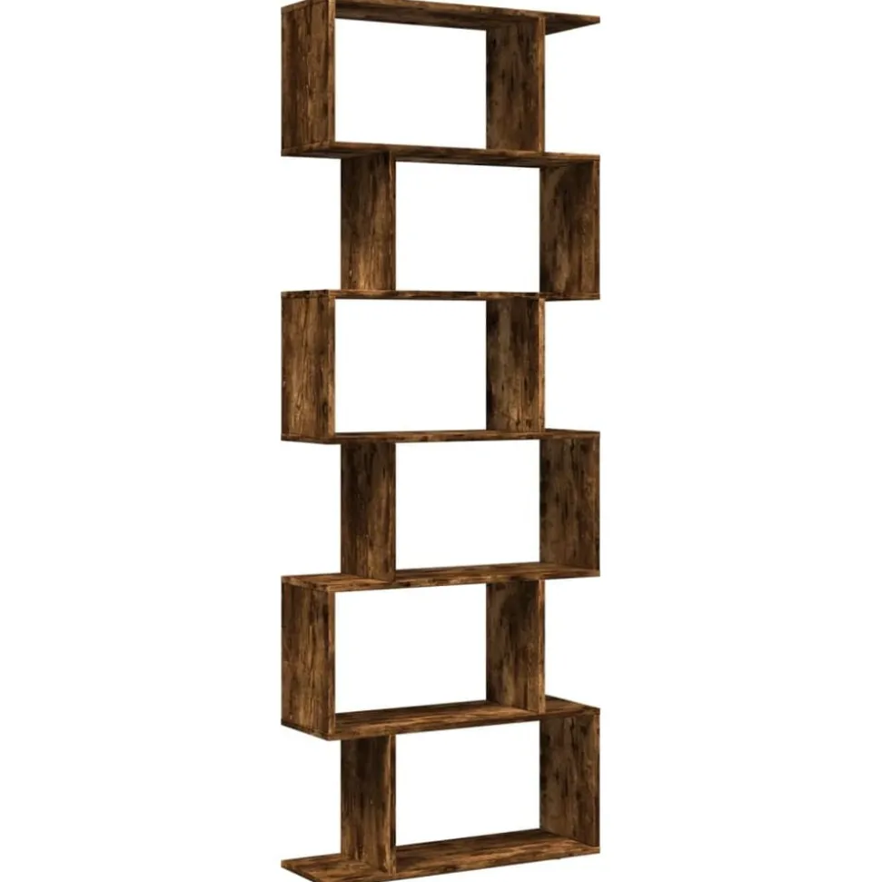 vidaXL Kamerscherm / boekenkast 6-laags 70x24x193 cm hout gerookt eik