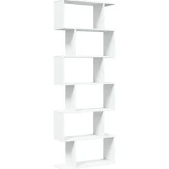 vidaXL Kamerscherm / boekenkast 6-laags 70x24x193 cm bewerkt hout wit