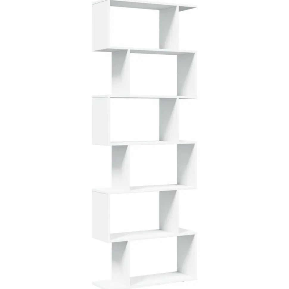 vidaXL Kamerscherm / boekenkast 6-laags 70x24x193 cm bewerkt hout wit