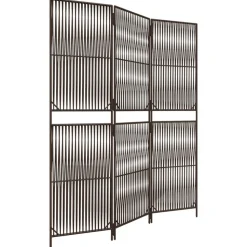 vidaXL Kamerscherm 3 panelen poly rattan bruin