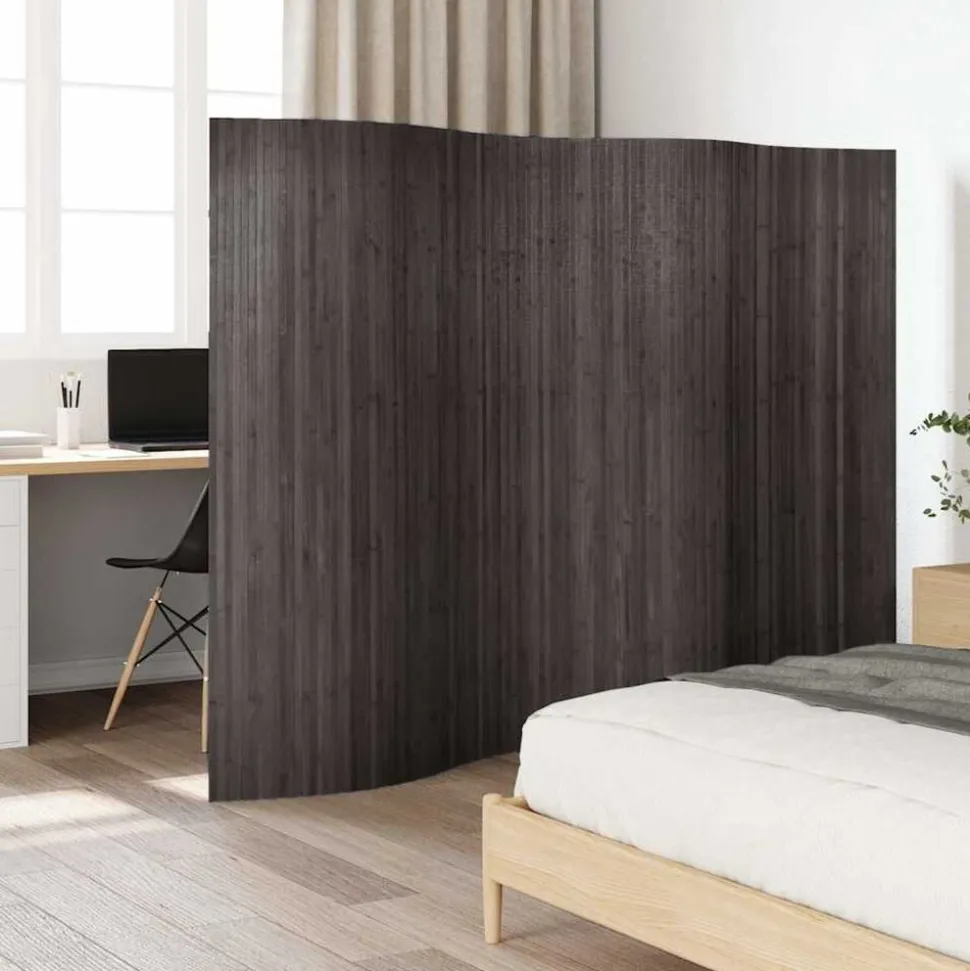 vidaXL Kamerscherm breedte 250 cm hoogte 165 cm bamboe grijs