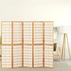 vidaXL Kamerscherm inklapbaar 5 panelen Japanse stijl 200x170 cm