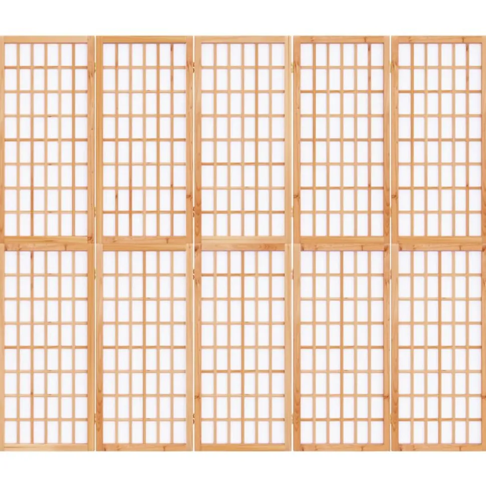 vidaXL Kamerscherm inklapbaar 5 panelen Japanse stijl 200x170 cm
