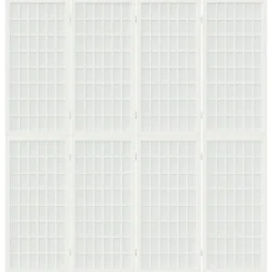 vidaXL Kamerscherm inklapbaar 4 panelen Japanse stijl 160x170 cm wit