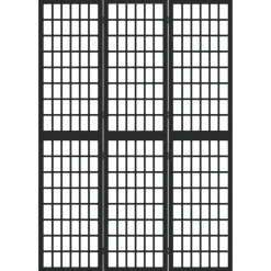 vidaXL Kamerscherm inklapbaar 3 panelen Japanse stijl 120x170 cm zwart