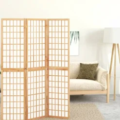 vidaXL Kamerscherm inklapbaar 3 panelen Japanse stijl 120x170 cm