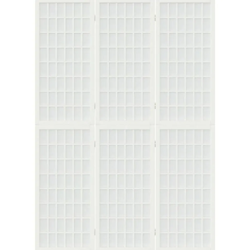 vidaXL Kamerscherm inklapbaar 3 panelen Japanse stijl 120x170 cm wit