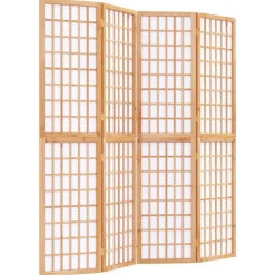 vidaXL Kamerscherm inklapbaar 4 panelen Japanse stijl 160x170 cm