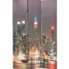 vidaXL Kamerscherm inklapbaar New York bij nacht 120x170 cm