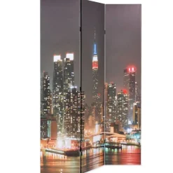 vidaXL Kamerscherm inklapbaar New York bij nacht 120x170 cm