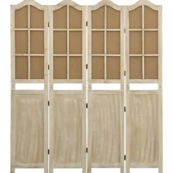 vidaXL Kamerscherm met 4 panelen 140x165 cm stof bruin