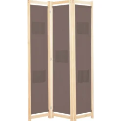 vidaXL Kamerscherm met 3 panelen 120x170x4 cm stof bruin