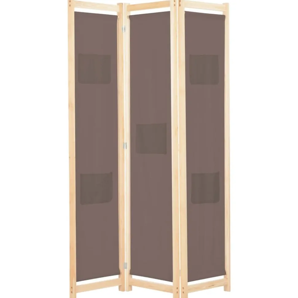 vidaXL Kamerscherm met 3 panelen 120x170x4 cm stof bruin