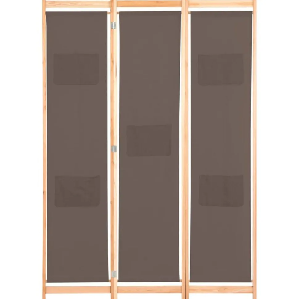 vidaXL Kamerscherm met 3 panelen 120x170x4 cm stof bruin