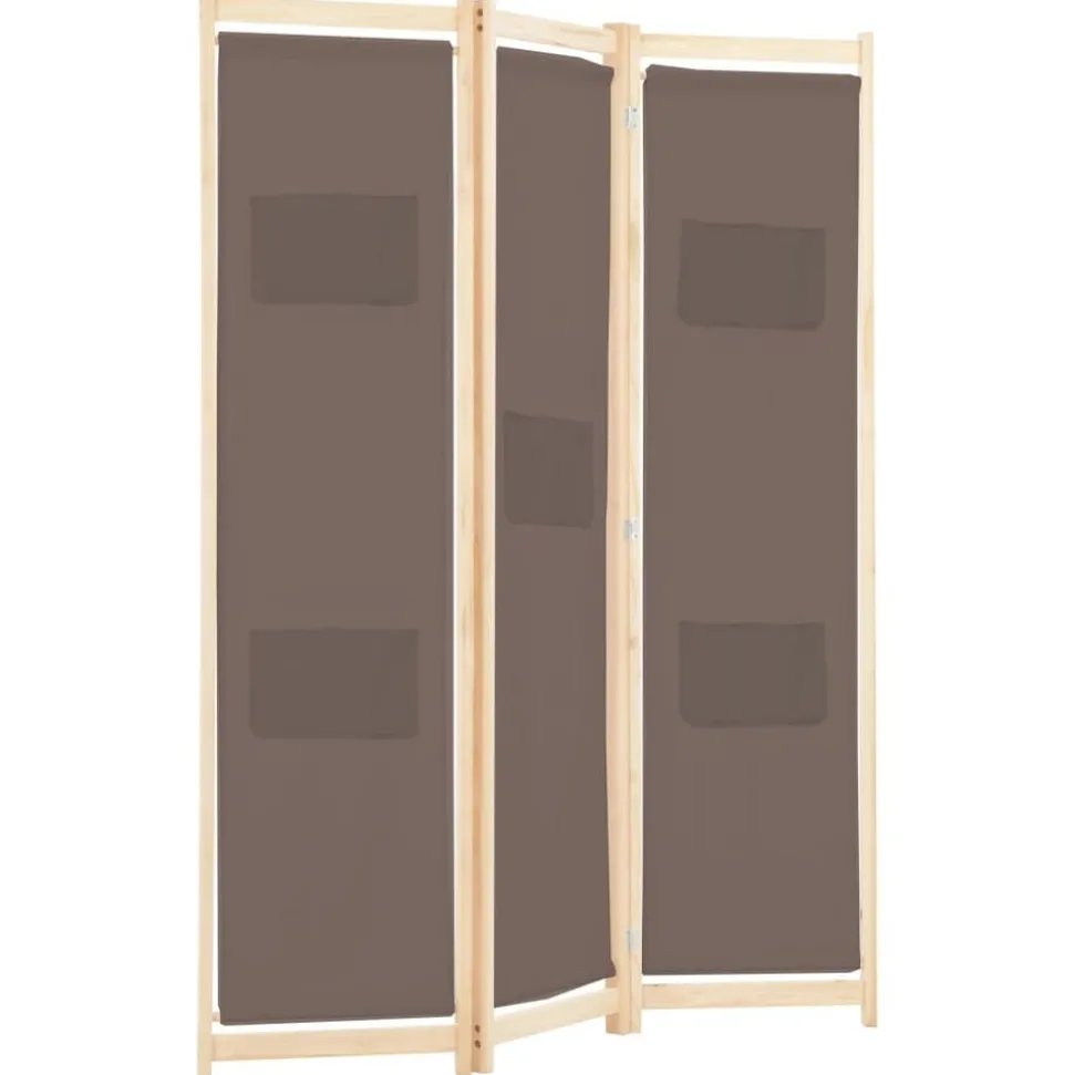 vidaXL Kamerscherm met 3 panelen 120x170x4 cm stof bruin
