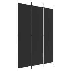 vidaXL Kamerscherm met 3 panelen 150x220 cm stof zwart