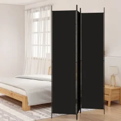 vidaXL Kamerscherm met 3 panelen 150x220 cm stof zwart