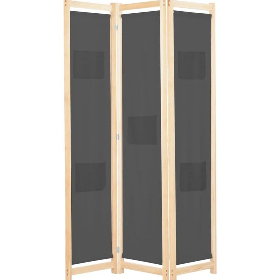 vidaXL Kamerscherm met 3 panelen 120x170x4 cm stof grijs