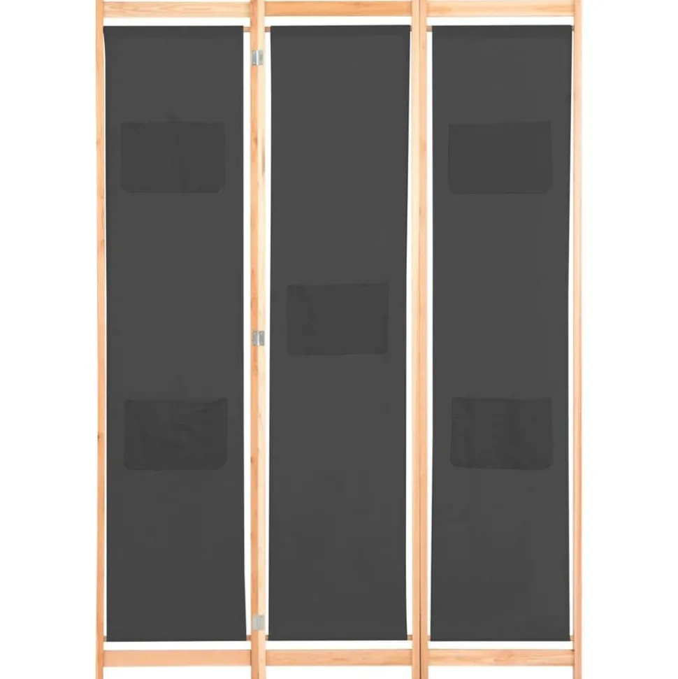vidaXL Kamerscherm met 3 panelen 120x170x4 cm stof grijs