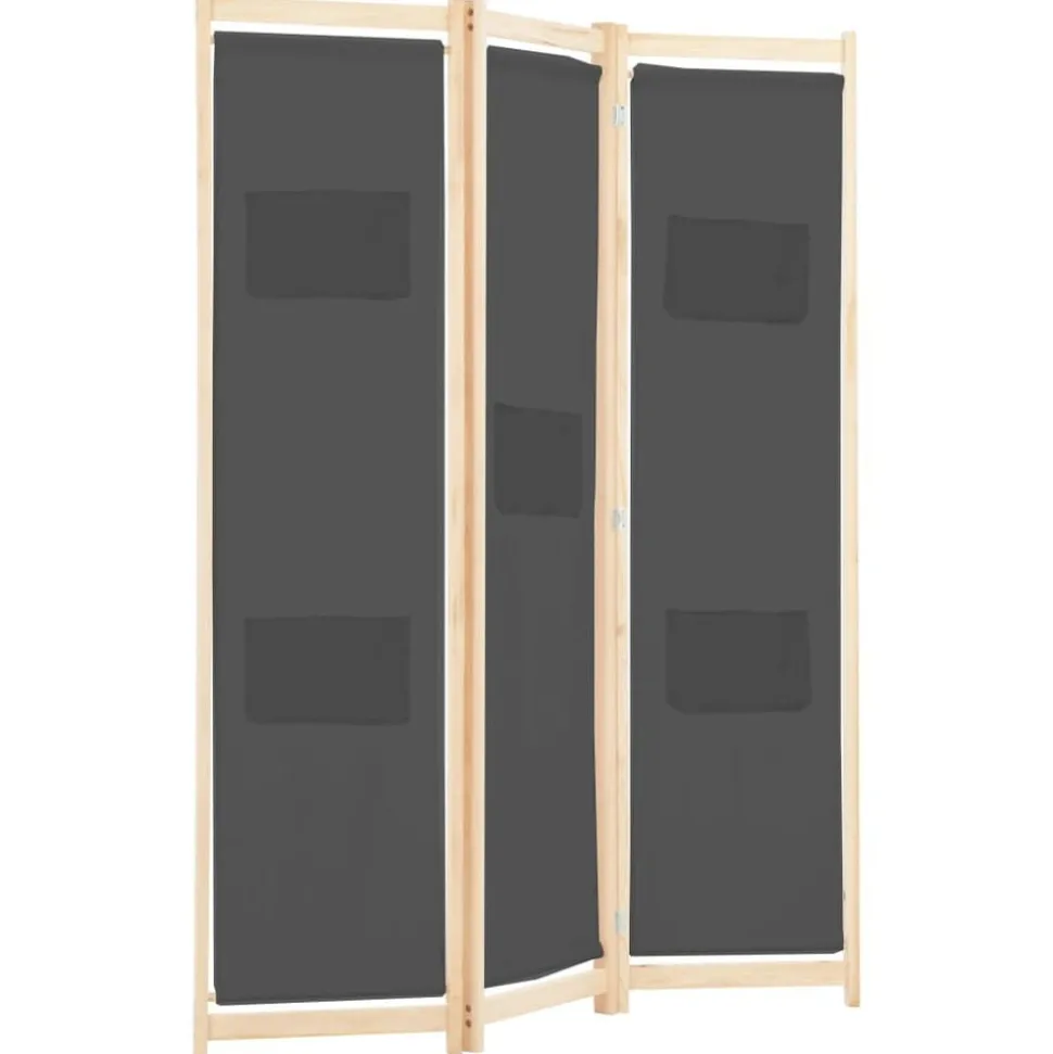 vidaXL Kamerscherm met 3 panelen 120x170x4 cm stof grijs