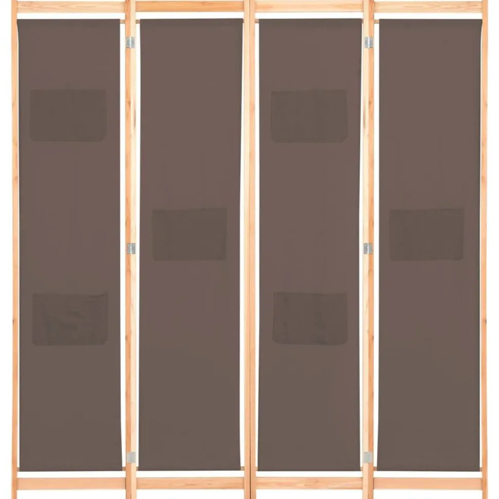 vidaXL Kamerscherm met 4 panelen 160x170x4 cm stof bruin
