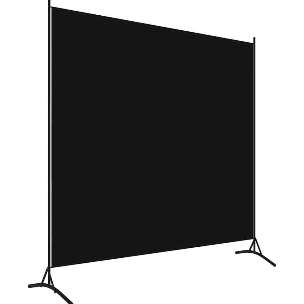 vidaXL Kamerscherm met 1 paneel 175x180 cm zwart