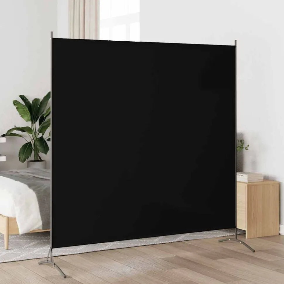 vidaXL Kamerscherm met 1 paneel 175x180 cm zwart