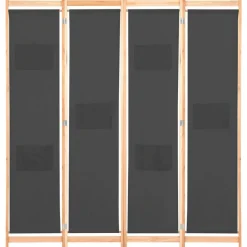 vidaXL Kamerscherm met 4 panelen 160x170x4 cm stof grijs