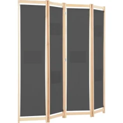 vidaXL Kamerscherm met 4 panelen 160x170x4 cm stof grijs