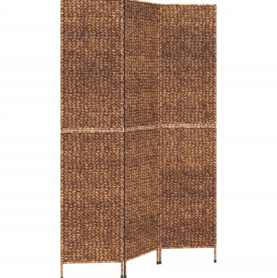 vidaXL Kamerscherm met 3 panelen 122x180 cm waterhyacint bruin